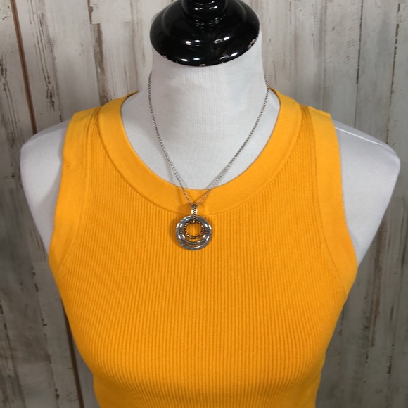 Michael Kors Ultra Stretch Dressy Tank Top in Taxi Cab Yellow Size Large - Picture 2 of 8